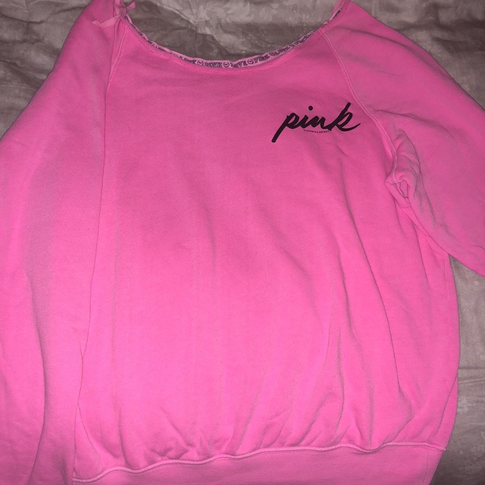 PINK neon crew neck sweater